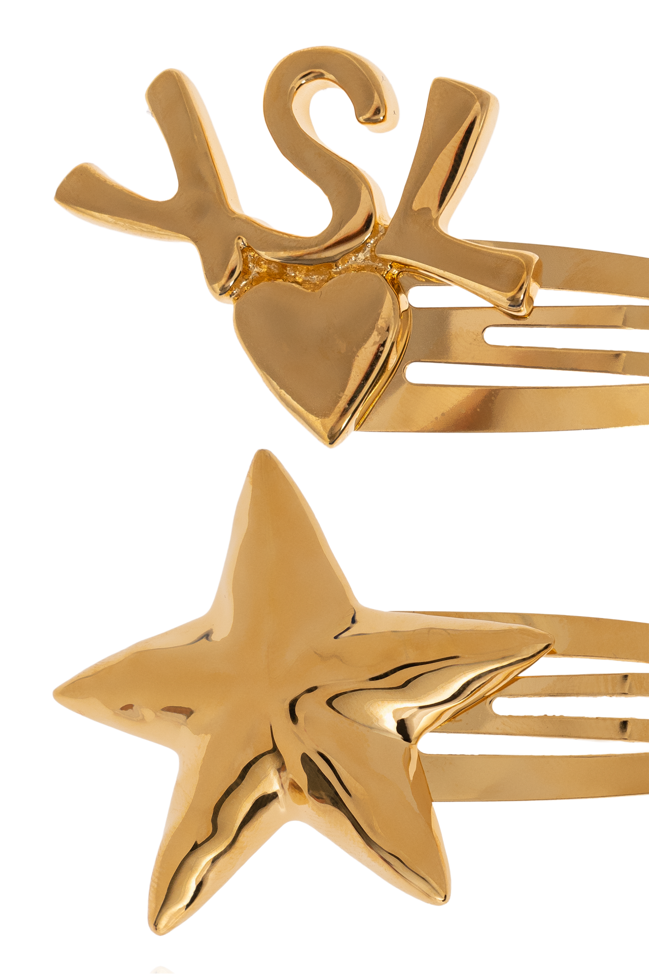 Gold Hair clips with logo Saint Laurent - Vitkac France